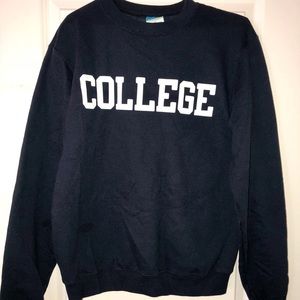 “College” sweatshirt